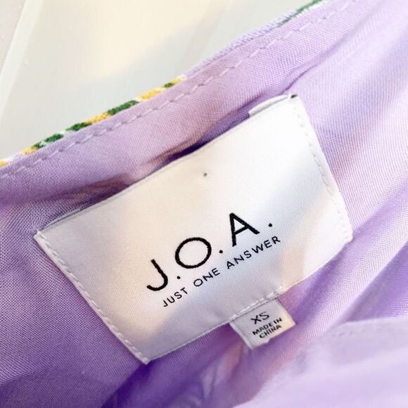 J.O.A. Just One Answer Raya Lavender Floral Midi Belted Dress Women’s Sz X-Small - Picture 13 of 15